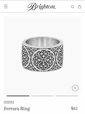 Brighton Silver Filigree Wide-Band Ring